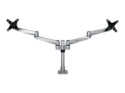 StarTech Desk Mount Dual Monitor Arm - Premium - For up to 27" Monitors, Up, Silver (ARMDUALPS)