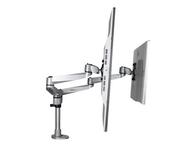 StarTech Desk Mount Dual Monitor Arm - Premium - For up to 27" Monitors, Up, Silver (ARMDUALPS)
