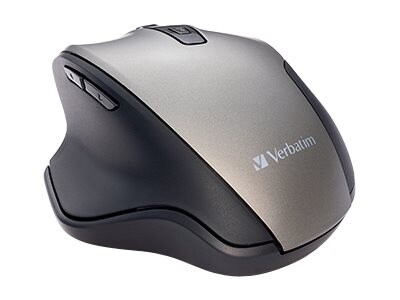 Verbatim Silent Wireless Ergonomic Optical Mouse, Graphite (70242)