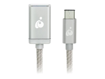 IOGEAR Charge & Sync 0.33 USB A Female/C Male, Silver (G2LU3CAF10-SIL)