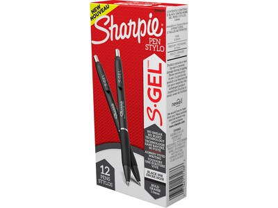 Sharpie S-Gel Retractable Gel Pen, Bold Point, Black Ink, Dozen (2096149)