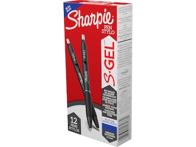 Sharpie S-Gel Retractable Gel Pen, Medium Point, Blue Ink, Dozen (2096152)