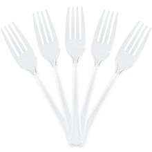 JAM Paper Premium Plastic Forks, Clear, 20 Disposable Forks/Pack (2255820743)