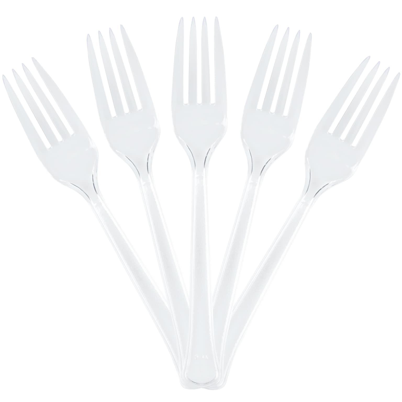 JAM Paper Premium Utensils Party Pack, Plastic Forks, Clear, 48 Disposable Forks/Pack (297F48cl)