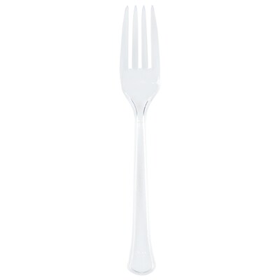 JAM Paper Premium Plastic Forks, Clear, 20 Disposable Forks/Pack (2255820743)