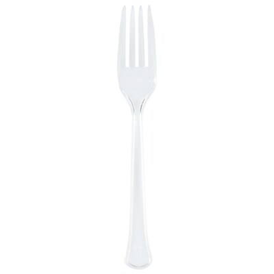JAM Paper Premium Utensils Party Pack, Plastic Forks, Clear, 50 Disposable Forks/Pack (297F48cl)