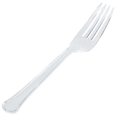 JAM Paper Premium Utensils Party Pack, Plastic Forks, Clear, 48 Disposable Forks/Pack (297F48cl)
