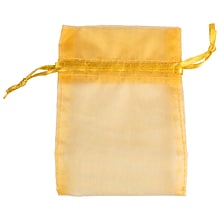 JAM PAPER Sheer Bags, Small, 4 x 5 1/2, Gold, Bulk 96 Bags/Box (SPC14K15B)