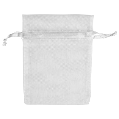 JAM Paper Solid Sheer Small Gift Bags, White Gloss, 96/Pack(SPC14K1B)