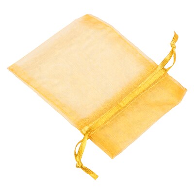 JAM PAPER Sheer Bags, Small, 4 x 5 1/2, Gold, Bulk 96 Bags/Box (SPC14K15B)