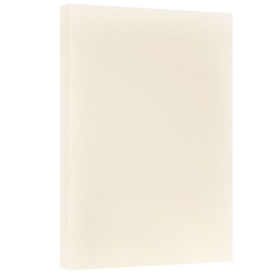 JAM Paper Vellum Bristol 67 lb. Cardstock Paper, 11" x 17", Crème Ivory, 50 Sheets/Pack (16932833)