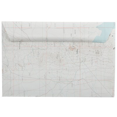 JAM Paper 6 x 9 Map Booklet Envelopes, Cartography Map Design, 25/Pack (163732)