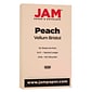 JAM Paper Vellum Bristol 67 lb. Cardstock Paper, 11" x 17", Peach Pink, 50 Sheets/Pack (16932839)