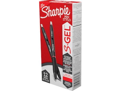 Sharpie S-Gel Retractable Gel Pen, Medium Point, Red Ink, Dozen (2096158)