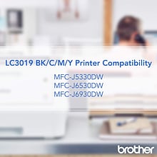 Brother LC3019C Cyan Super High Yield Ink Cartridge, Prints Up to 1,500 Pages