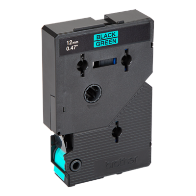 Brother TC TC-8001 Printer Label, 1/2W, Black on Green