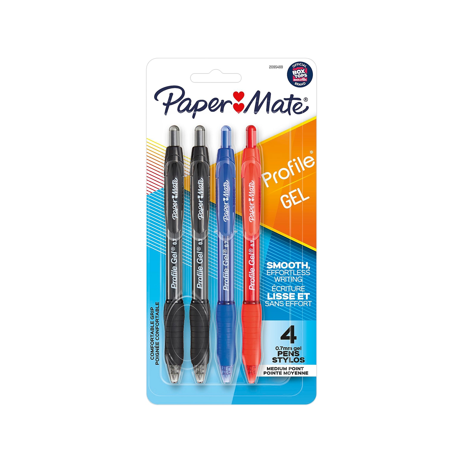 Paper Mate Profile Retractable Gel Pen, Medium Point, Assorted Ink, 4/Pack (2095469)