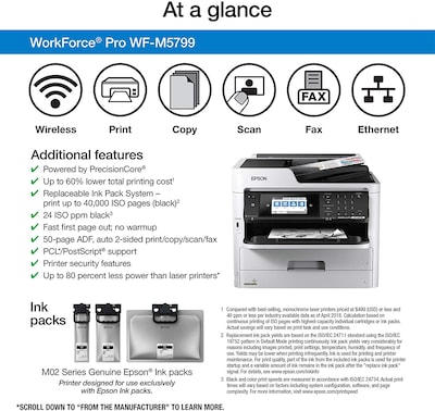 Epson WorkForce Pro WF-M5799 Wireless Black & White Inkjet All-In