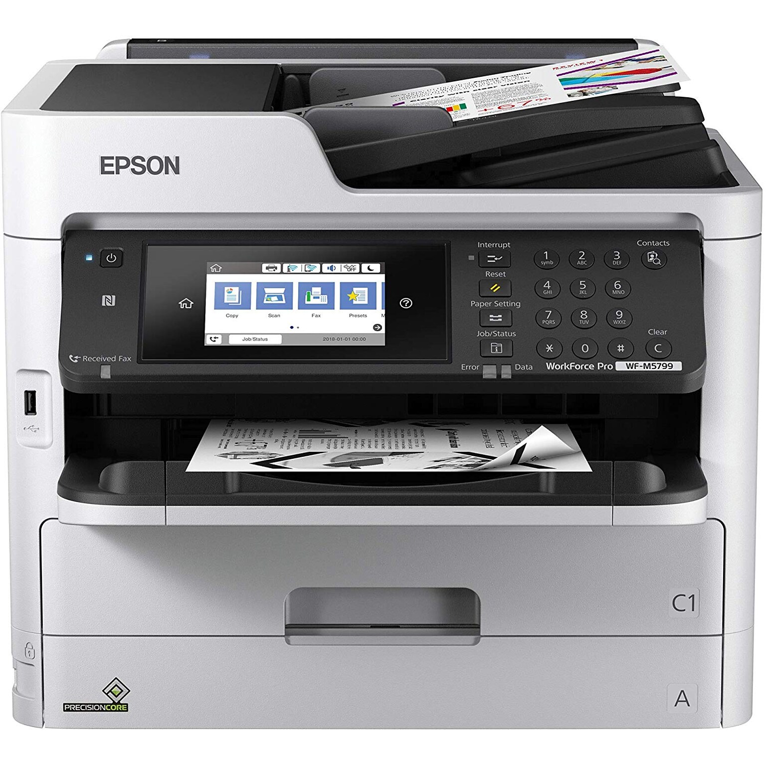 Epson WorkForce Pro WF-M5799 Wireless Black & White Inkjet All-In-One Printer (C11CG04201)