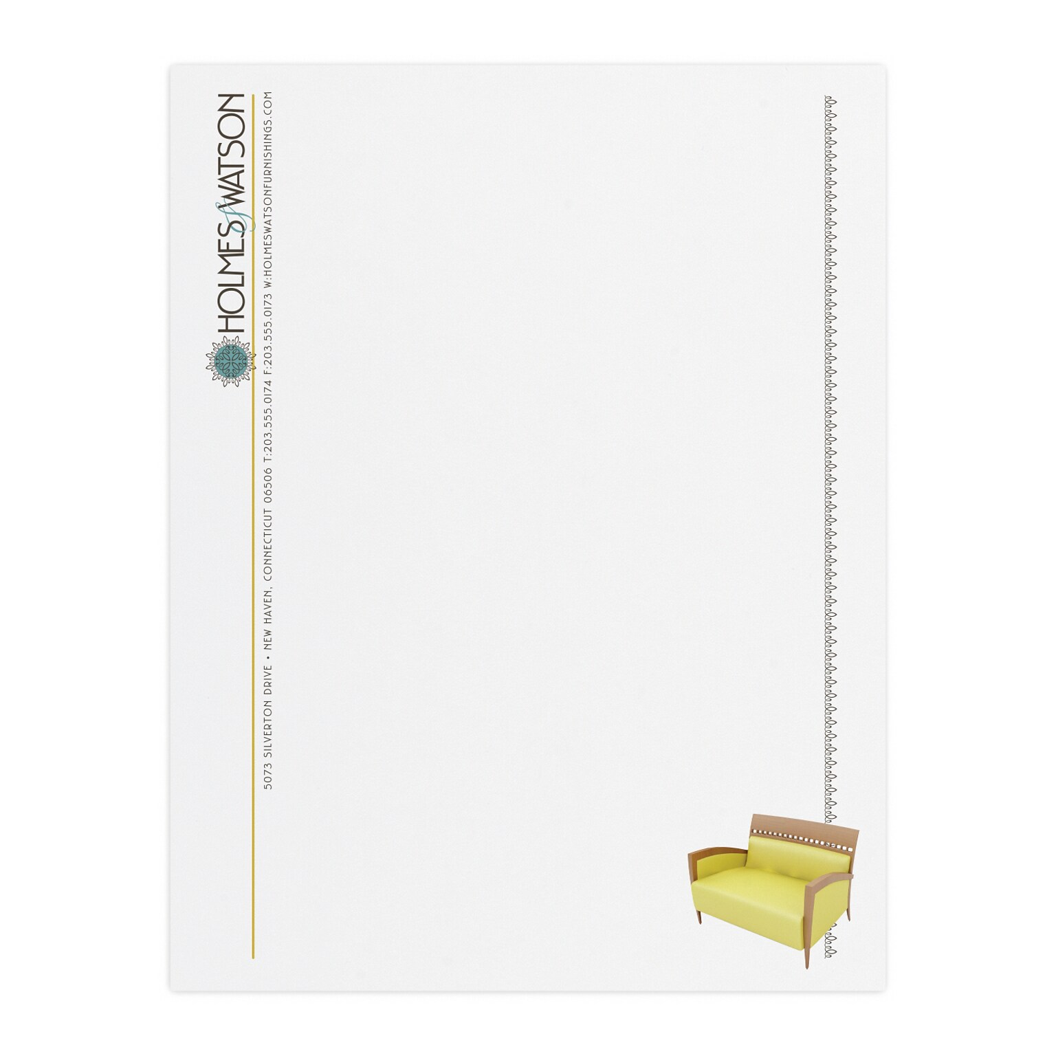 Custom Full Color Letterhead, 8.5 x 11, 25% Cotton Writing 24# Stock, Flat Print