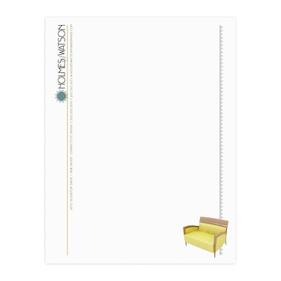 Custom Full Color Letterhead, 8.5 x 11, Economy White Smooth 24# Stock, Flat Print
