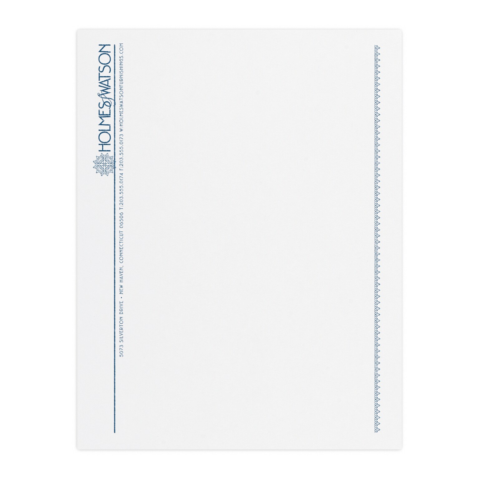 Custom 1 & 2 Color Letterhead, 8.5 x 11, 25% Cotton Writing 24# Stock, 1 Custom Ink, Raised Print