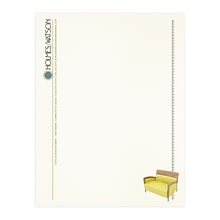 Custom Full Color Letterhead, 8.5 x 11, CLASSIC® Laid Natural White 24# Stock, Flat Print