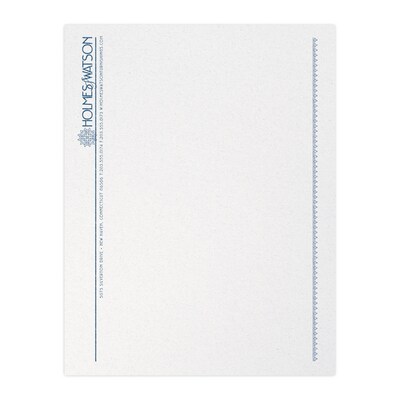 Custom 1 & 2 Color Letterhead, 8.5 x 11, CLASSIC CREST® Whitestone 24# Stock, 1 Custom Ink, Raised