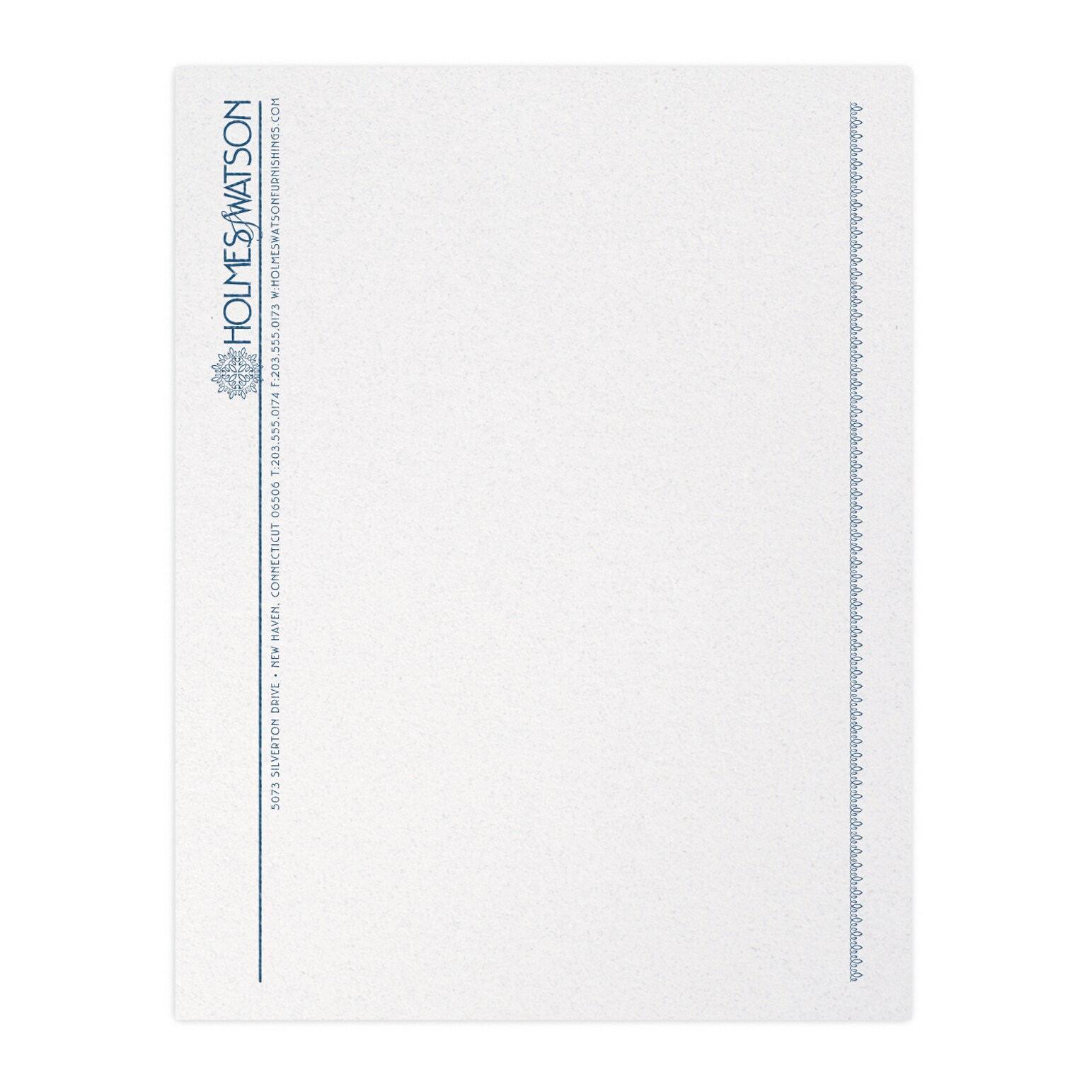 Custom 1 & 2 Color Letterhead, 8.5 x 11, CLASSIC CREST® Whitestone 24# Stock, 1 Custom Ink, Raised Print