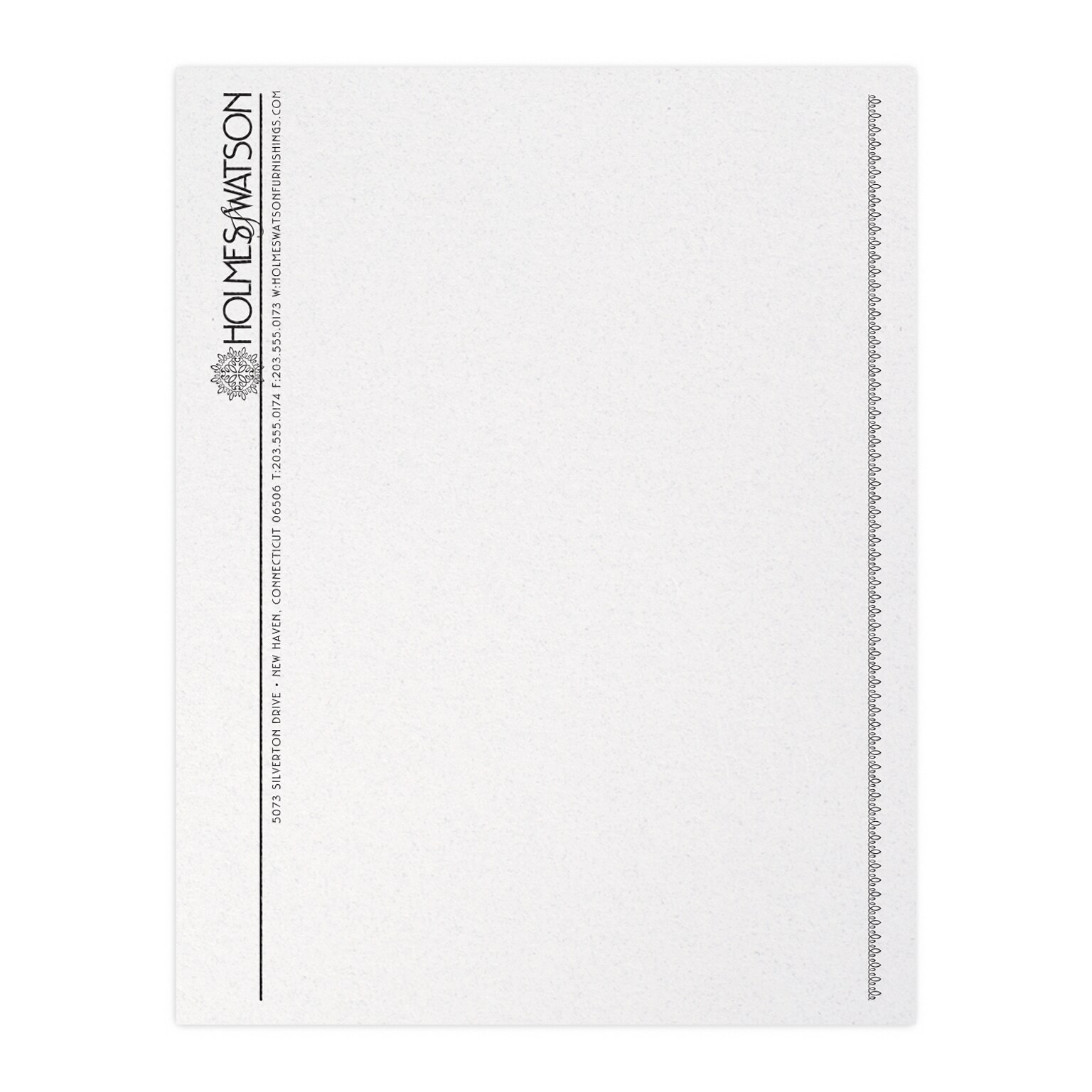 Custom 1 & 2 Color Letterhead, 8.5 x 11, CLASSIC CREST® Whitestone 24# Stock, 1 Standard Ink, Raised Print