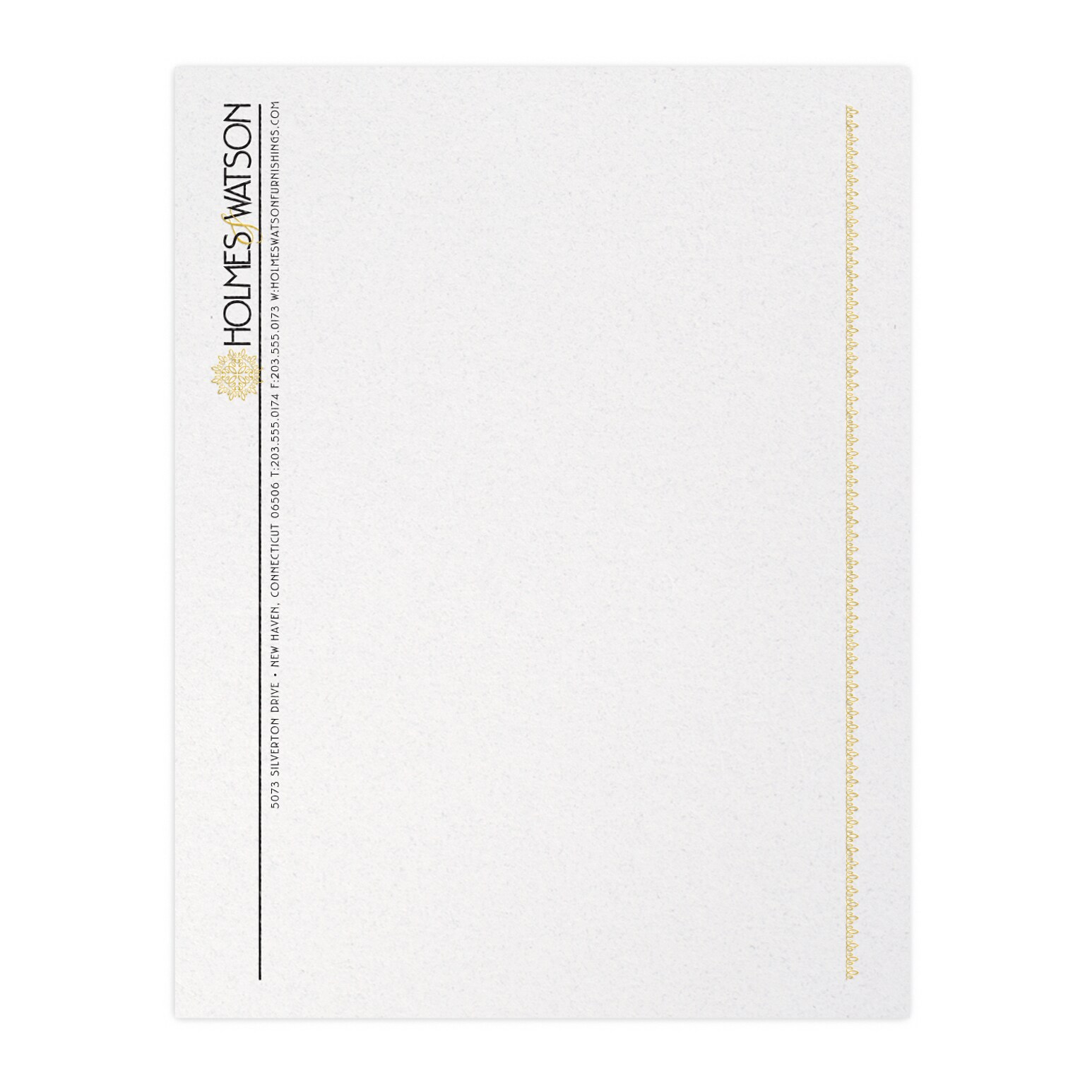 Custom 1 & 2 Color Letterhead, 8.5 x 11, CLASSIC CREST® Whitestone 24# Stock, 1 Standard and 1 Custom Inks, Raised Print