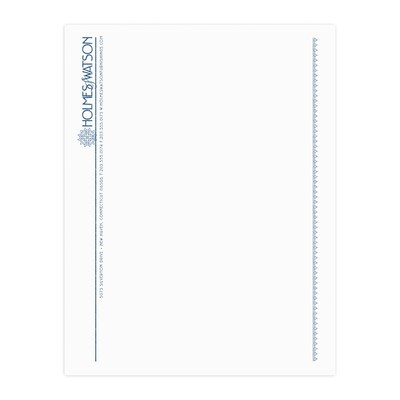 Custom 1 & 2 Color Letterhead, 8.5 x 11, Economy White Smooth 24# Stock, 1 Custom Ink, Raised Prin