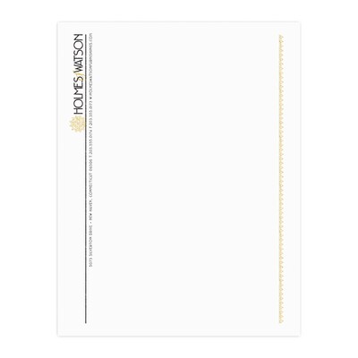 Custom 1 & 2 Color Letterhead, 8.5 x 11, Economy White Smooth 24# Stock, 1 Standard and 1 Custom I