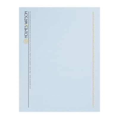 Custom 1 & 2 Color Letterhead, 8.5 x 11, CLASSIC® Linen Haviland Blue 24# Stock, 1 Standard and 1