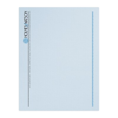 Custom 1 & 2 Color Letterhead, 8.5 x 11, CLASSIC® Linen Haviland Blue 24# Stock, 2 Standard Inks,