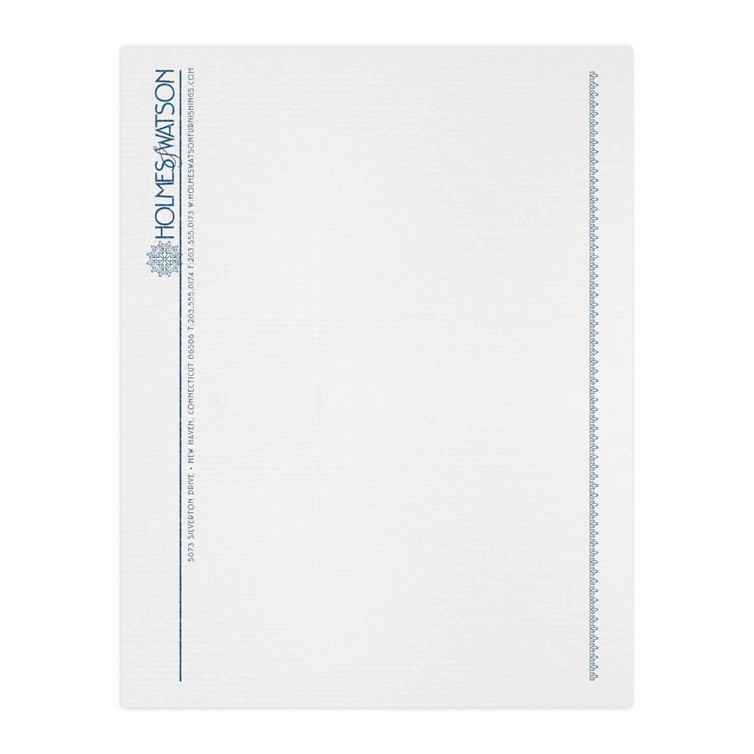 Custom 1 & 2 Color Letterhead, 8.5 x 11, CLASSIC® Laid Antique Gray 24# Stock, 1 Custom Ink, Raised Print