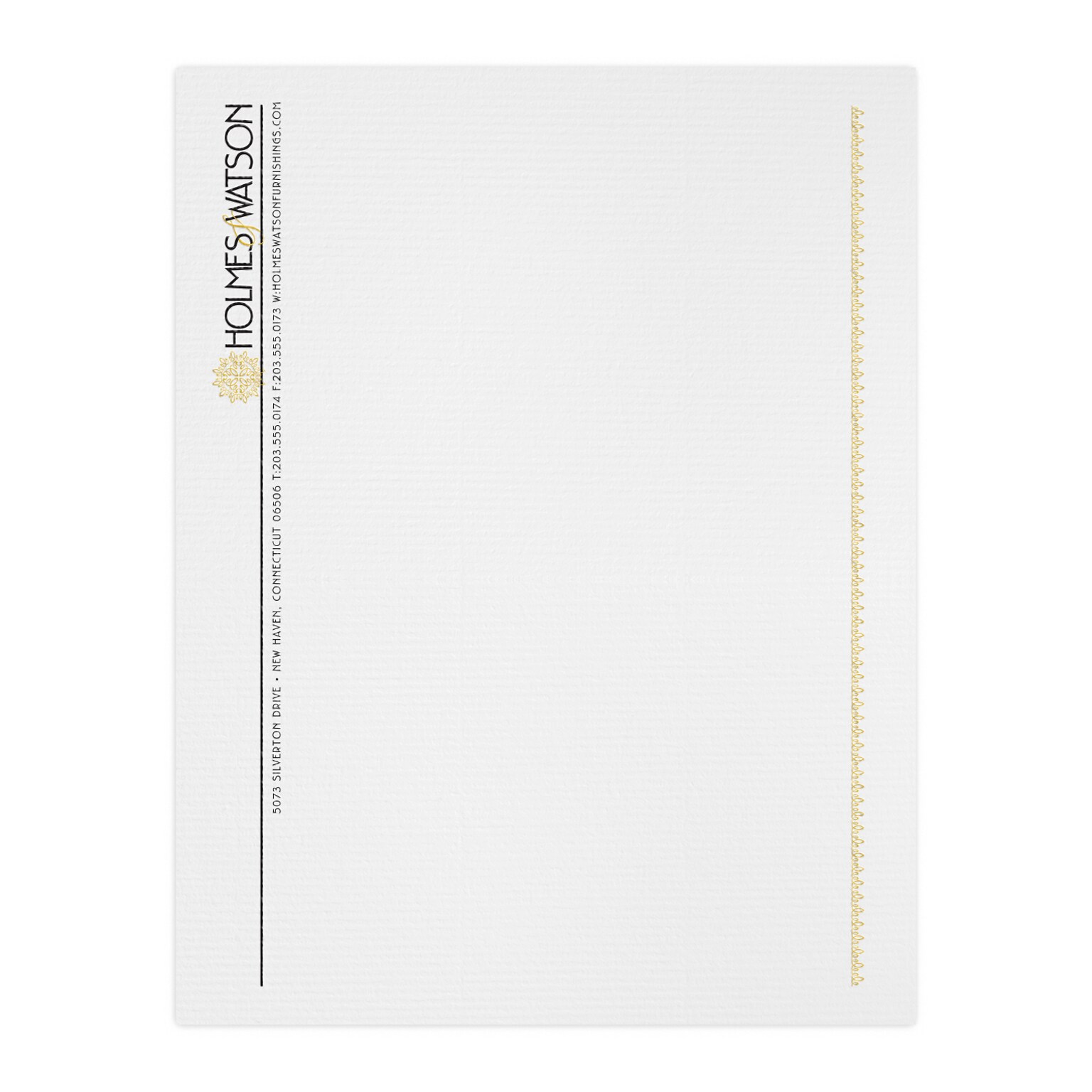 Custom 1 & 2 Color Letterhead, 8.5 x 11, CLASSIC® Laid Antique Gray 24# Stock, 1 Standard and 1 Custom Inks, Raised Print