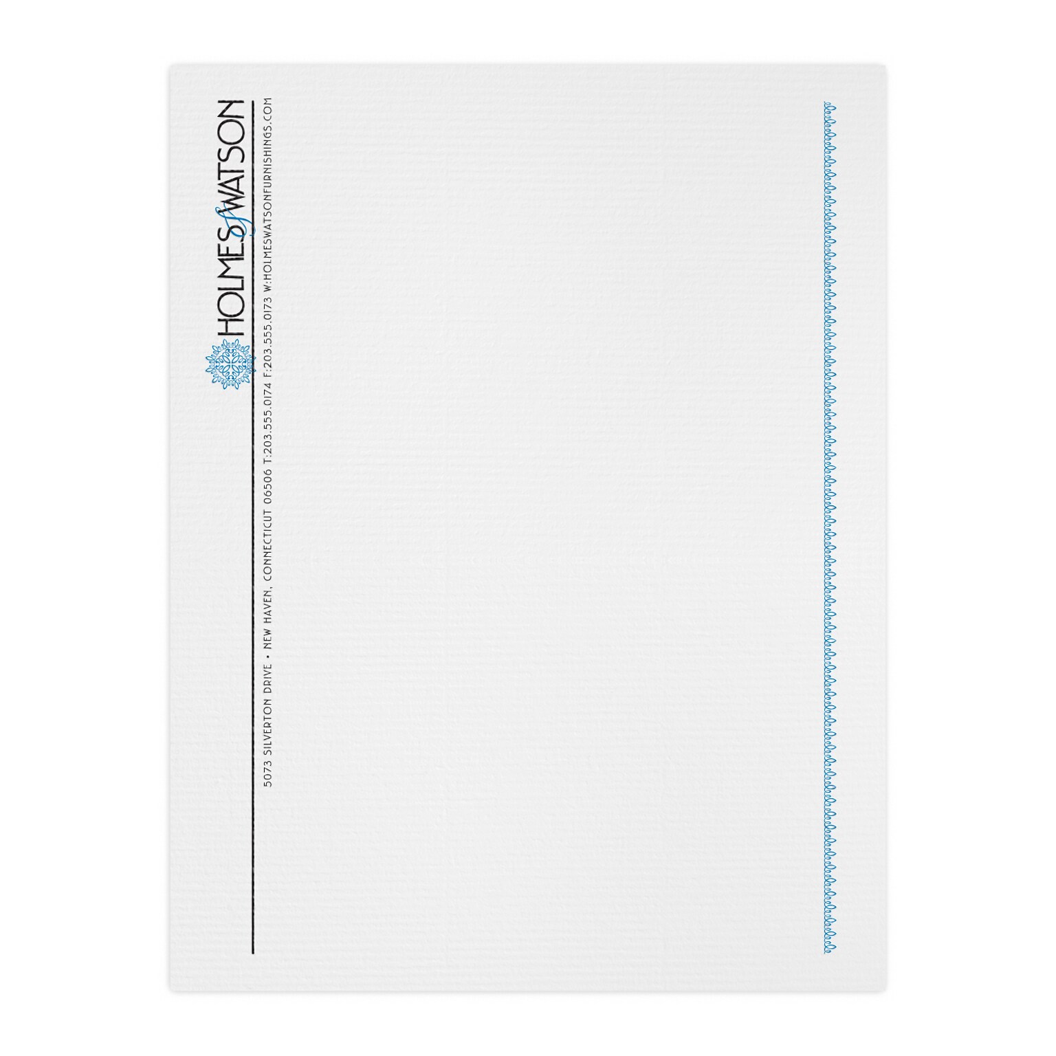 Custom 1 & 2 Color Letterhead, 8.5 x 11, CLASSIC® Laid Antique Gray 24# Stock, 2 Standard Inks, Raised Print
