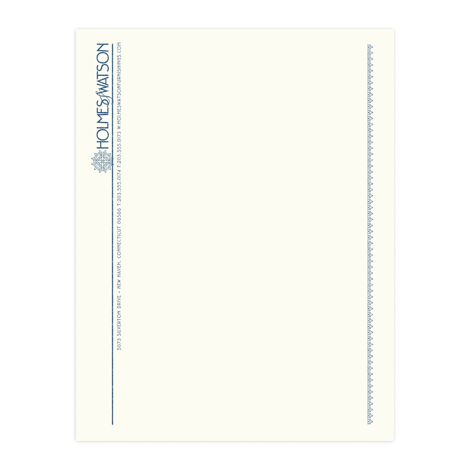 Custom 1 & 2 Color Letterhead, 8.5 x 11, CLASSIC CREST® Natural White 24# Stock, 1 Custom Ink, Raised Print
