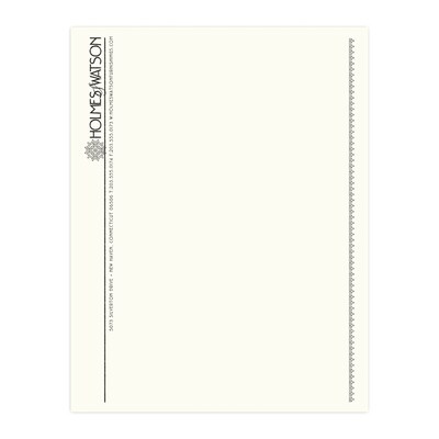 Custom 1 & 2 Color Letterhead, 8.5 x 11, CLASSIC CREST® Natural White 24# Stock, 1 Standard Ink, R