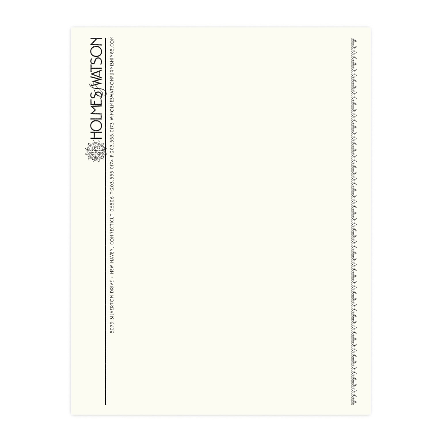 Custom 1 & 2 Color Letterhead, 8.5 x 11, CLASSIC CREST® Natural White 24# Stock, 1 Standard Ink, Raised Print