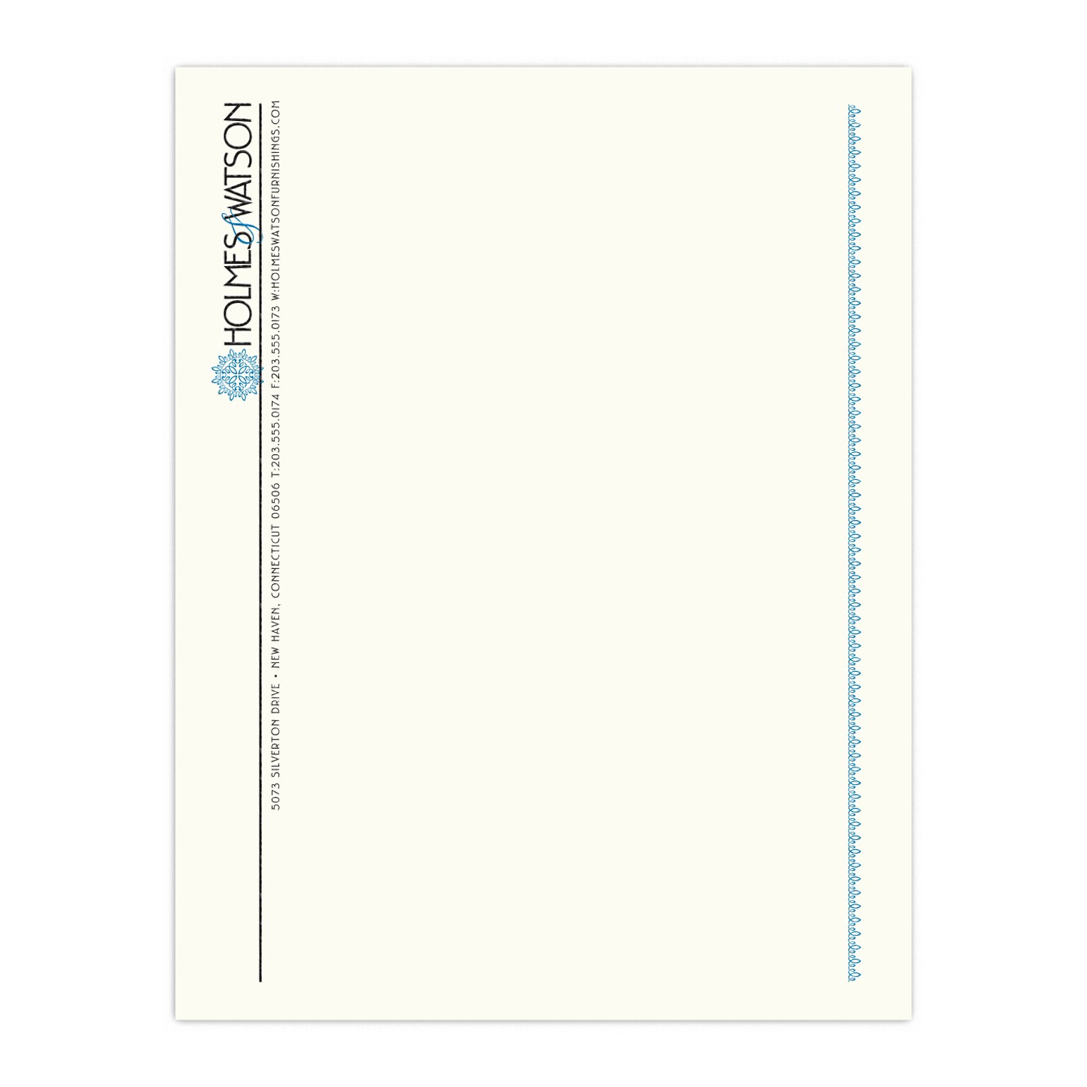 Custom 1 & 2 Color Letterhead, 8.5 x 11, CLASSIC CREST® Natural White 24# Stock, 2 Standard Inks, Raised Print