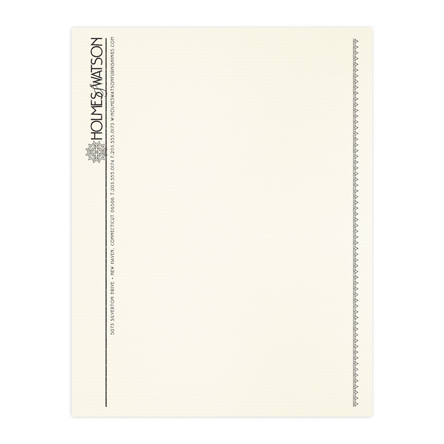 Custom 1 & 2 Color Letterhead, 8.5 x 11, CLASSIC® Laid Natural White 24# Stock, 1 Standard Ink, Raised Print