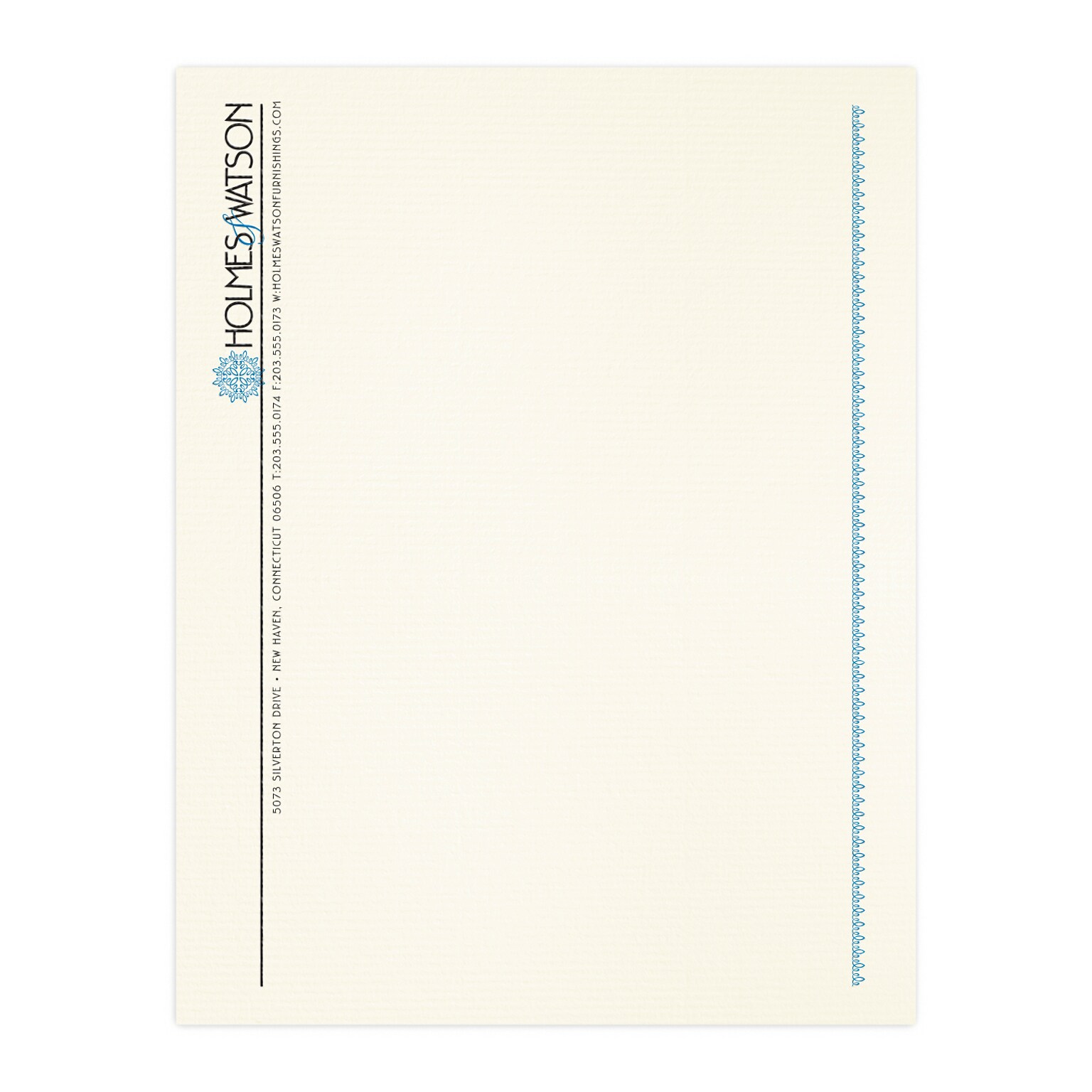 Custom 1 & 2 Color Letterhead, 8.5 x 11, CLASSIC® Laid Natural White 24# Stock, 2 Standard Inks, Raised Print