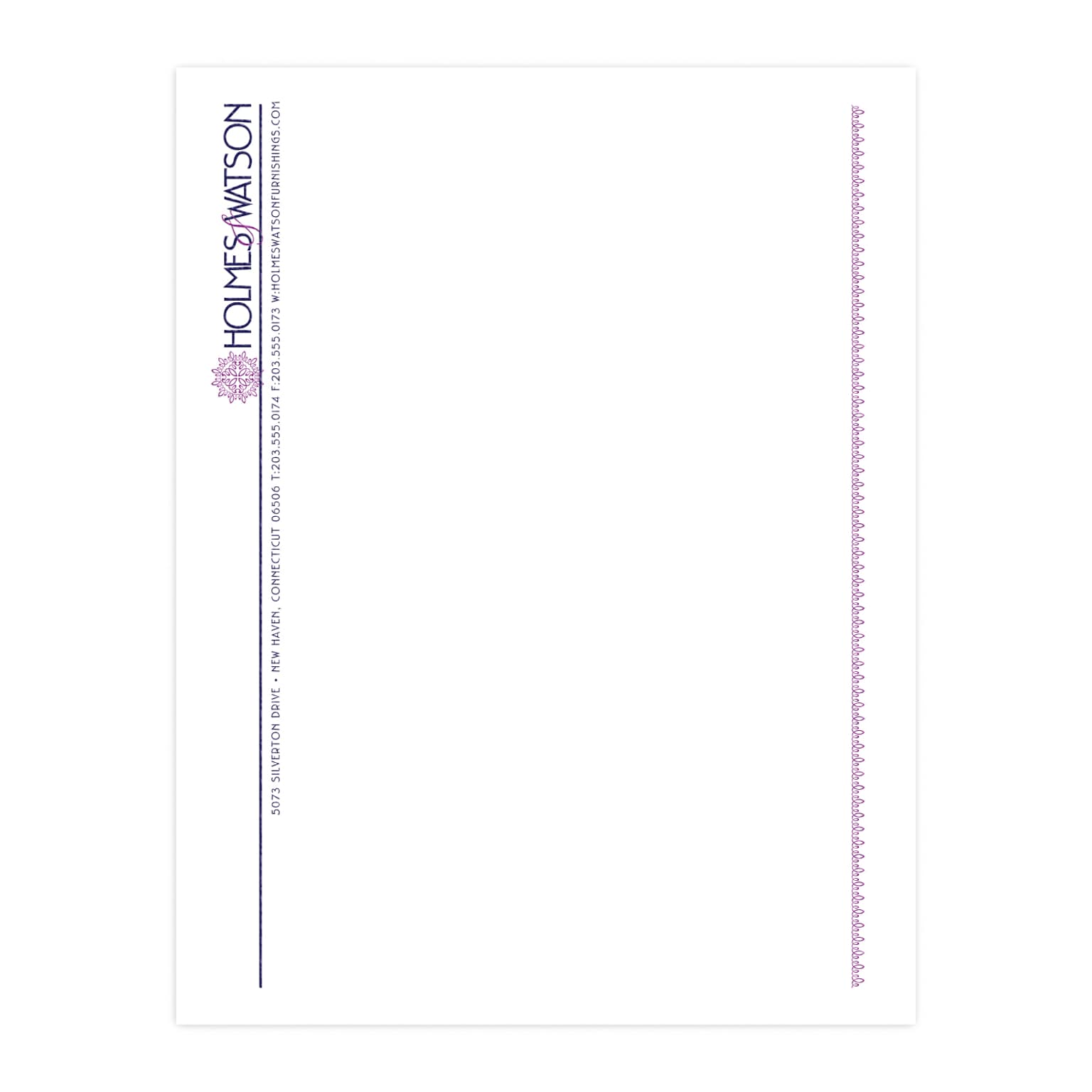 Custom 1 & 2 Color Letterhead, 8.5 x 11, White ENVIRONMENT® 100% Post Consumer 80# Text Stock, 2 Custom Inks, Raised Print