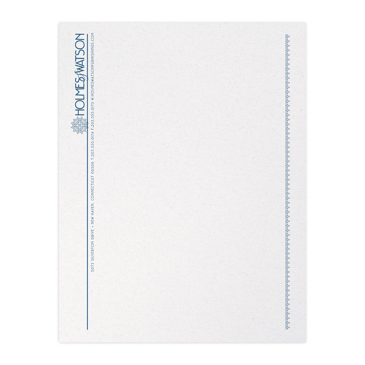 Custom 1 & 2 Color Letterhead, 8.5 x 11, CLASSIC CREST® Whitestone 24# Stock, 1 Custom Ink, Flat Print