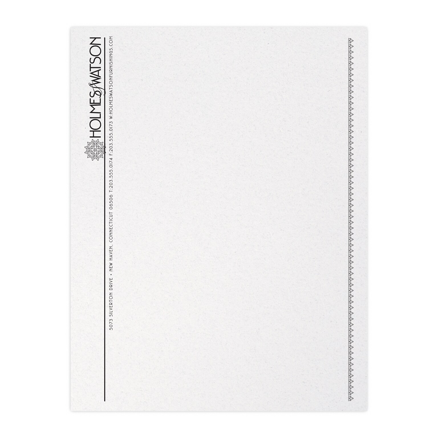 Custom 1 & 2 Color Letterhead, 8.5 x 11, CLASSIC CREST® Whitestone 24# Stock, 1 Standard Ink, Flat Print