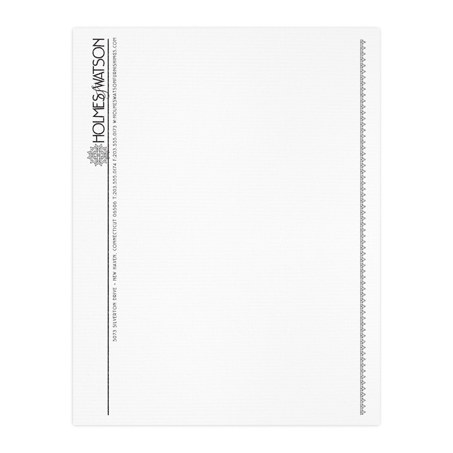 Custom 1 & 2 Color Letterhead, 8.5 x 11, CLASSIC® Laid Solar White 24# Stock, 1 Standard Ink, Raised Print