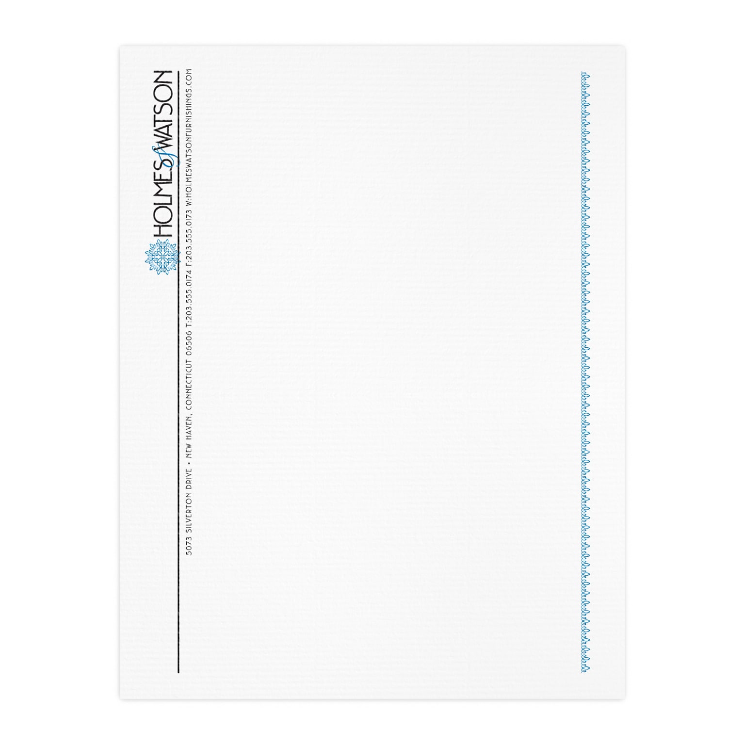 Custom 1 & 2 Color Letterhead, 8.5 x 11, CLASSIC® Laid Solar White 24# Stock, 2 Standard Inks, Raised Print