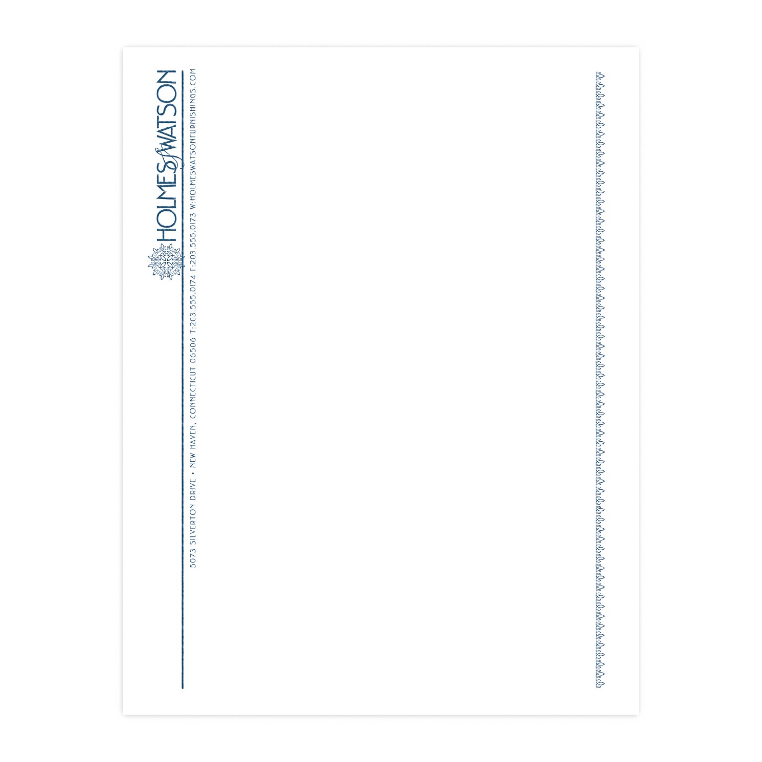 Custom 1 & 2 Color Letterhead, 8.5 x 11, CLASSIC CREST® Solar White 24# Stock, 1 Custom Ink, Raised Print